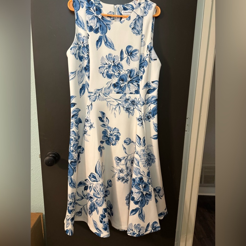 Calvin Klein Blue Floral Dress